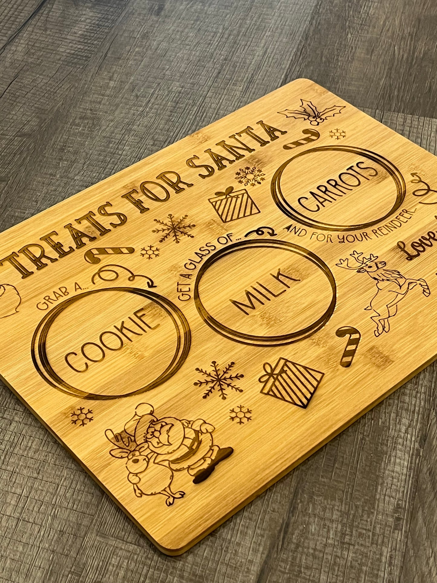 Custom Santa Cookie Plate | Christmas Eve Cookie Tray | Santa Cookie and Milk Platter | Wooden Farmhouse Cookie | Dear Santa Sign