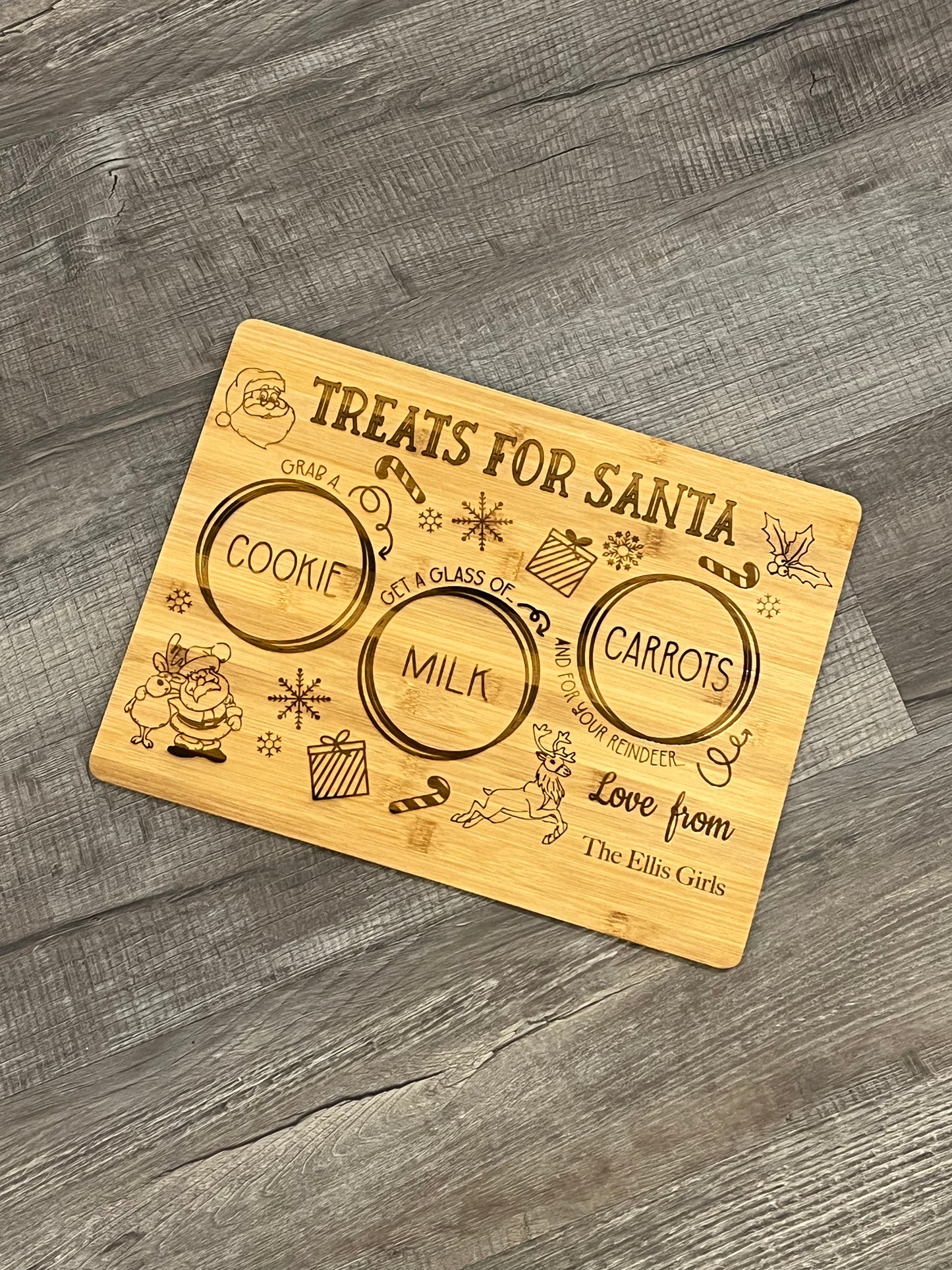 Custom Santa Cookie Plate | Christmas Eve Cookie Tray | Santa Cookie and Milk Platter | Wooden Farmhouse Cookie | Dear Santa Sign