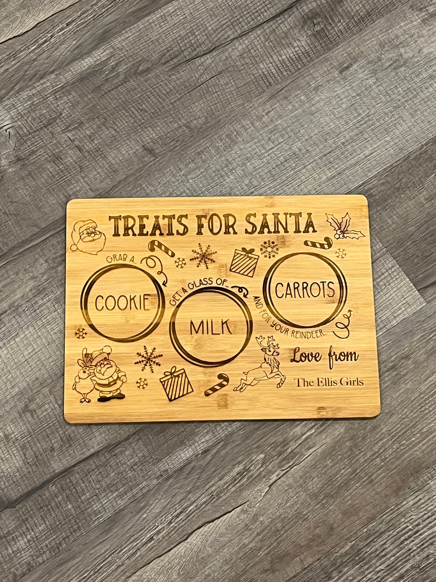 Custom Santa Cookie Plate | Christmas Eve Cookie Tray | Santa Cookie and Milk Platter | Wooden Farmhouse Cookie | Dear Santa Sign