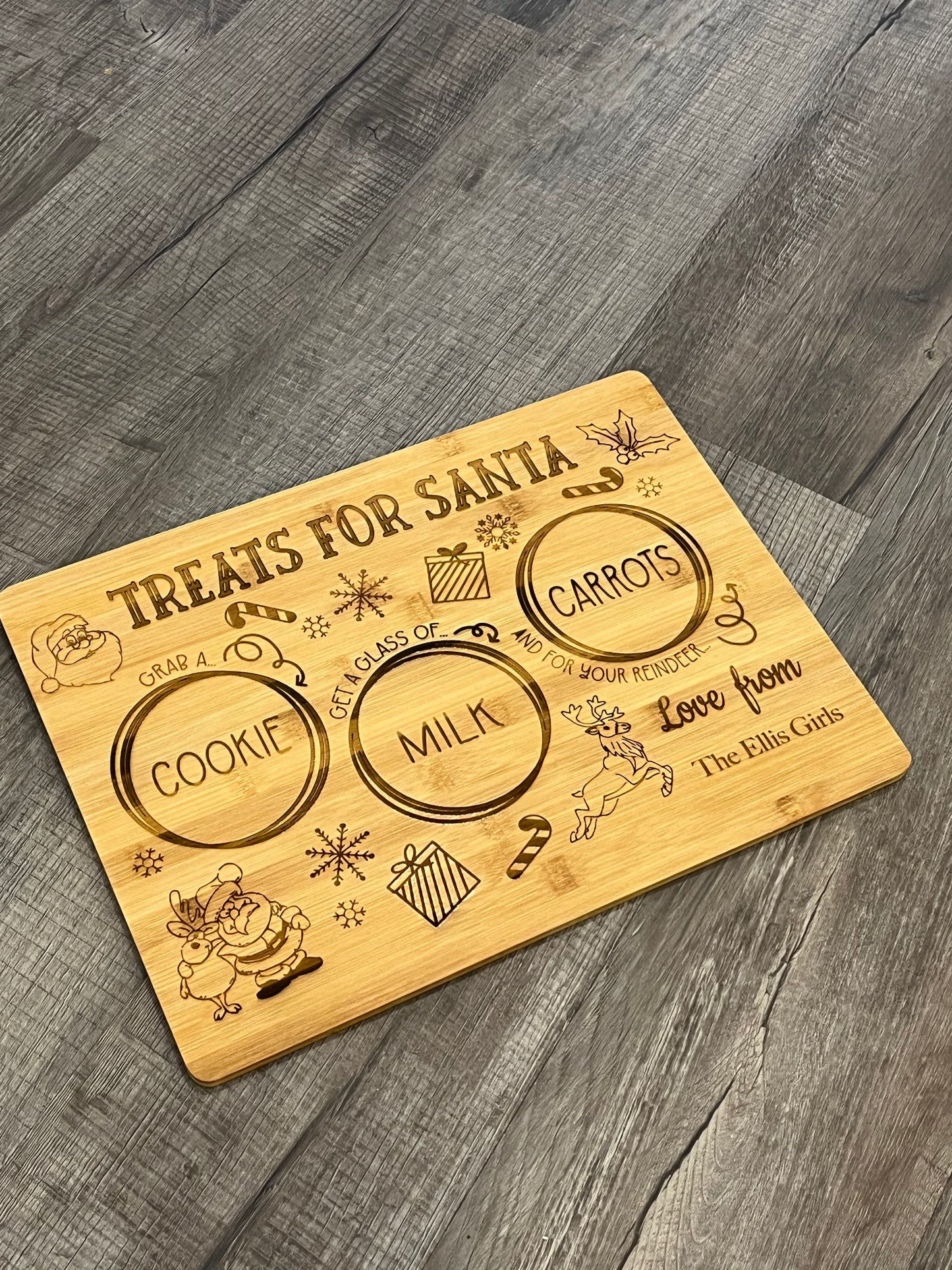 Custom Santa Cookie Plate | Christmas Eve Cookie Tray | Santa Cookie and Milk Platter | Wooden Farmhouse Cookie | Dear Santa Sign