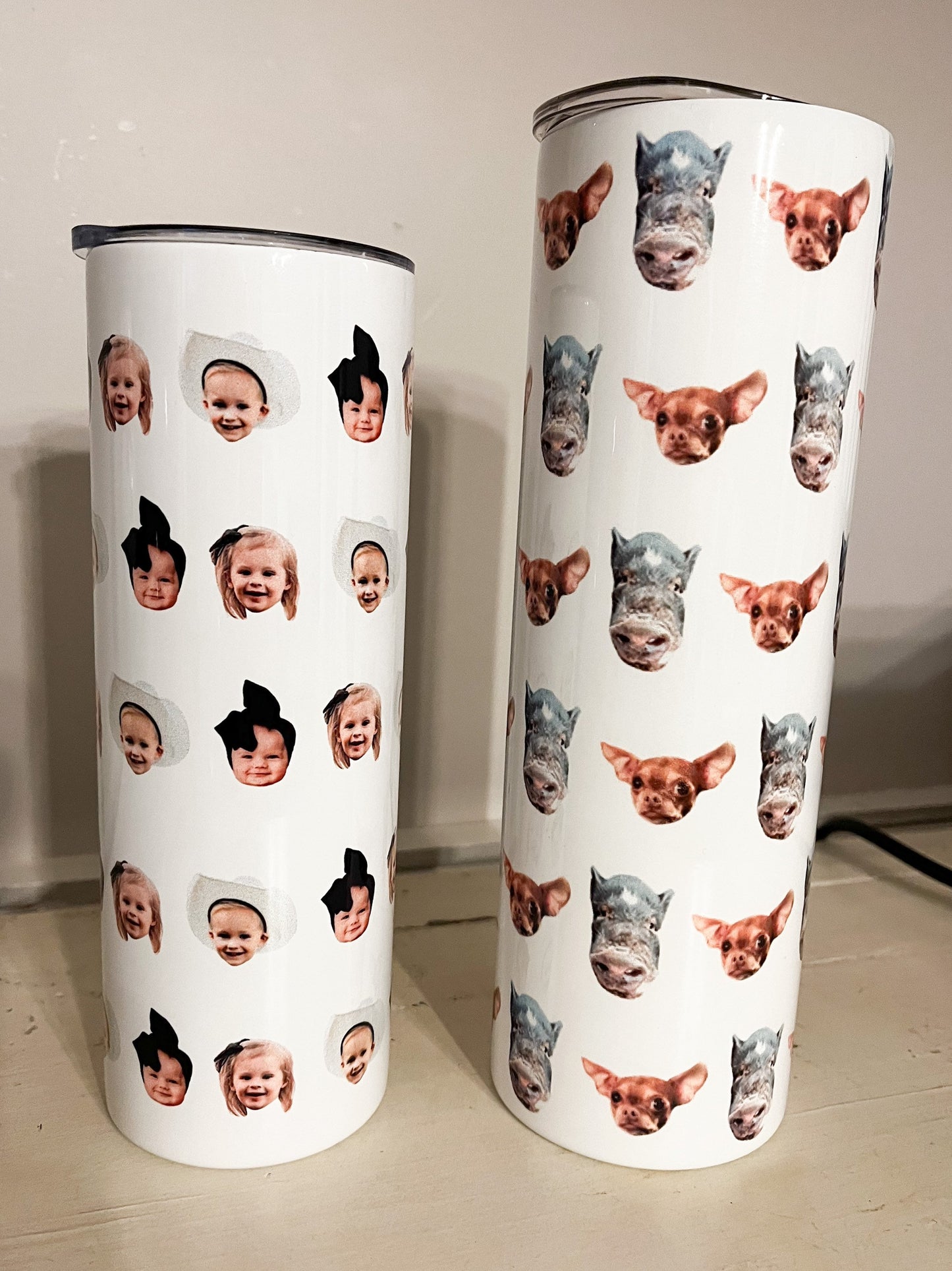 Custom Tumbler with Baby Face, pet face, kids faces, Mothers day