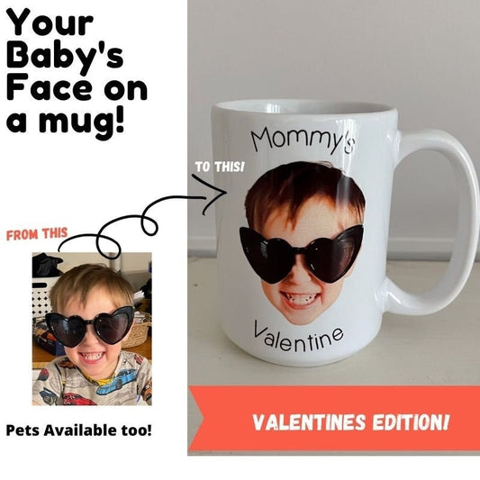 Valetines Mug! Personalized with your baby's photo, Baby Mug, Coffee Mug, Mug for Mom, Mug for Dad, Grandparent Gift, Grandma, Grandpa