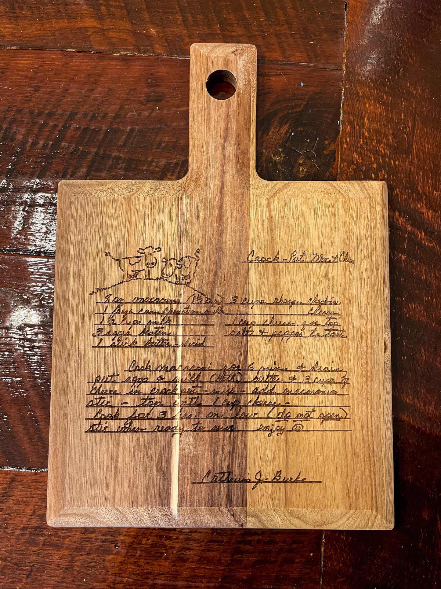 Personalized cutting board, preserve loved ones handwriting, handwritten recipe, recipe cutting board, engraved handwriting, family heirloom