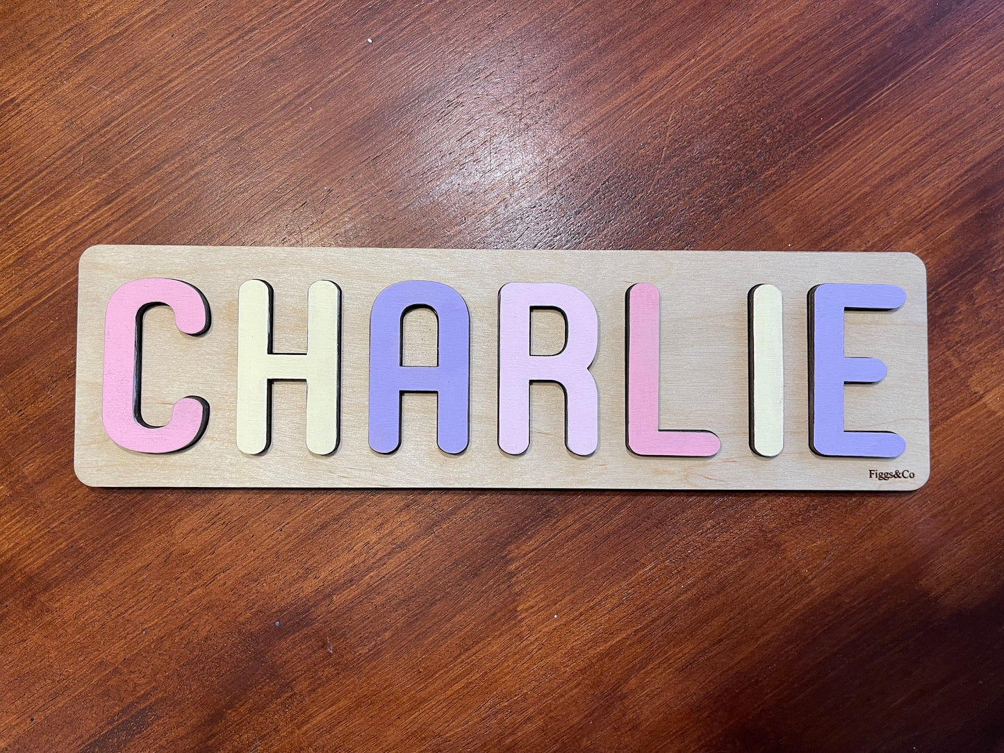 Wooden Name Puzzle, Valentines, Easter Gift for Kids, Basket Stuffer, Puzzles for Toddlers, Montessori, First Birthday Gift, Baby Shower