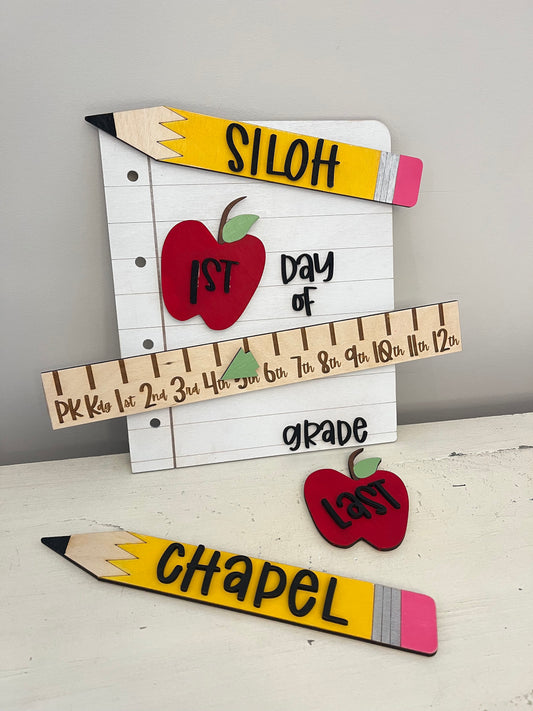 Personalized First Day of School Sign, Back To School Reusable Sign, 1st day of school, 100th day of school, Last day of school, Wood Sign